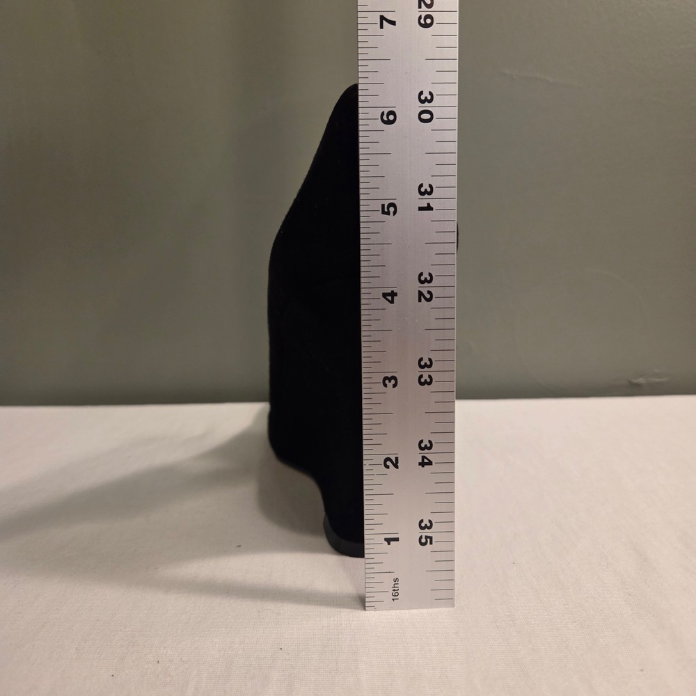 Nine West Suede Leather Wedge Heels Women's Size 9.5 Black - Picture 8 of 8